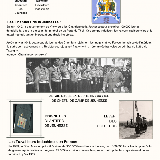 Régiment Indochinois - Camps de Jeunesse